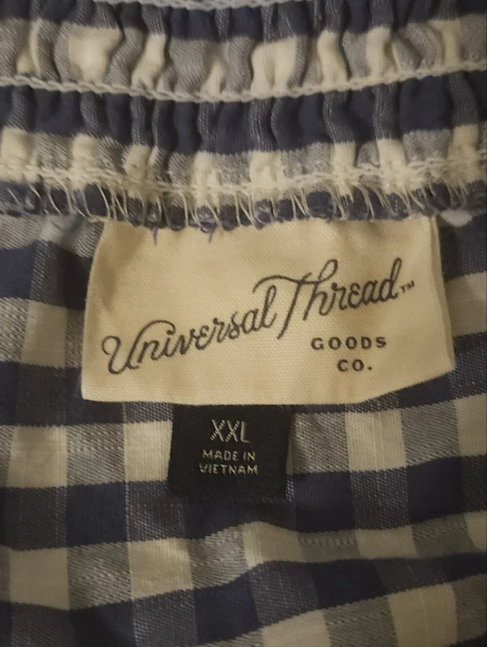 Universal Thread Blue and White Gingham Tiered Maxi Skirt
